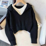 Fongt Fashion Sweater Set Women's New Deep V-Neck Collar Sweater Sling Vest Two-Piece Set In Autumn/Winter 2025