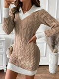 Fongt And Winter Long-Sleeved Jasmine Sweater 2025 Doll Collar Cover Small Knitted Short Dress