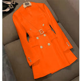 Fongt Fried Street Blaze Jacket Women's Long 2025 Spring And Autumn New Temperament British Wind Single Buckle Wind Wind Wind Wind Buckle Wind