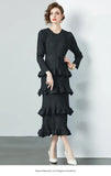 Fongt Folded Dress Woman 2025 New Design Feel Fat Mm Fashion Temperament Reduction Cake Skirt
