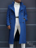 Fongt New Fashion Solid Color Collar Long-Sleeved Gentleman Coat Autumn And Winter Loose Coat In The Long Wind