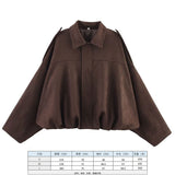 Fongt Spring Pilot Jacket Bat Sleeve Zipper Loose Tuffen Jacket Women's Casual Jacket