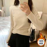 Shoulder Half-High Collar Long-Sleeved Cashmere Bottomed Blouse Women's Autumn And Winter New Thickened Underwear Thin