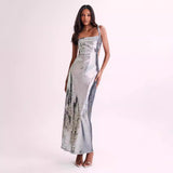 Fongt Women's Dress Glide Evening Dress Sexy Bare Back Sling Dress 8068
