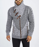 Fongt New Men's Zipper High Turtleneck Cardigan Long Sleeved Knitwear Purchase