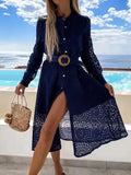 Women Lace Hollow Out Shirt