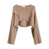 Fongt Dress 2025 New Sea-Going Cross-Sleeved Knitted Shawl Jacket Design Sweater Woman