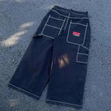 Straight Jeans For Men Retro Hip-Hop Goth Street Clothing Harajuku Men's Casual Pants 1028-0-Outfit