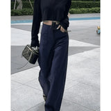 Fongt Broad-Legged Casual Suit Pants Women Summer Thin High-Waisted Small Man With Loose Thin Straight Trousers