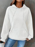Fongt Wish Autumn And Winter Explosion Of Solid Color Hooded Drawstring Fashion Long-Sleeved Lady's Loose Dress
