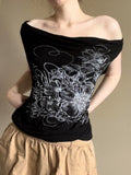 Fongt Subculture Retro Style Collar Vest Word-To-Shoulder Can Wear Two-Dressed Hottie Sleeveless Top