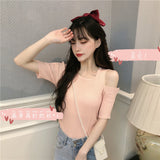 Summer New Korean Version Of The Slimmed Inside The Bottom T-Shirt Sexy Hollow Individual Knitted