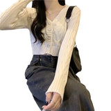Version Of The Small Man V-Necked Jab Sweater Spring New Autumn Short Knitted Cardigan Slimming