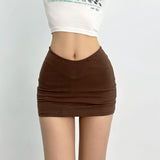 Fongt Summer New Thai Hottie Sexy Low V Waist Tight Body Slim Ass Skirt Skirt Mini Short Skirt