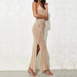 Fongt New Knitted Sling Bikini Holiday Dress Sexy Bikini Beach Open Dress Woman
