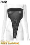 Mesh See Through Bodysuits Women Strapless Backless Off Shoulder One Piece Rompers 2023 Summer Night Club Party