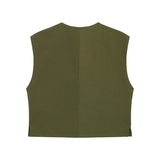Fongt 2024 New Women's Fashion Joker Casual Breasoned Vest Top 8259187-Outfit