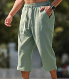 Fongt Men's Summer Cotton Slack Seven-Point Trousers