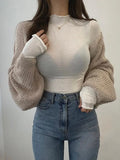 See-through T Shirt Women High Elasticity Long Sleeves Tee Shirt Slim Thin Ruffled Turtleneck T-shirt Female Solid Top-Outfit