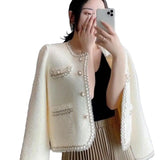 Fongt And Winter 2025 Short Scented Sleeker New Marinade Fashion Famous Jacket Temperament Knitted Sweater Top