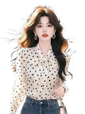Fongt Light Luxury High-End Feel Blouse This Year's Popular White Chiffon Bow Shirt Women's Spring 2025 New