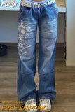 Grunge Vintage Low Waisted Cargo Pants Y2K Aesthetics Indie Women&/39;s Jeans Pockets Korean Streetwear Retro