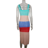 Fongt Summer INS Style Sexy Vacation Dress Sleeveless Suspension Slammed Side Opening Fork Dress Long Dress Woman