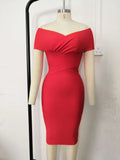 Insebay Sexy Shoulder Banded Dress Dress High Waist Tight