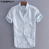 Elegant S-5XL Male Tee Tops Casual Shirts Men Social Shirts Dress Button Turn Down Collar Slim Fit Men Clothes
