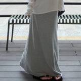 Fongt Wind A Set Of Letter-Print White Long-Sleeved T-Shirt Micro-Permeable Gray Light European Skirt