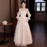Fongt Chinese Fishtail Evening Dress 2025 New Light Luxury Niche Morning Robe Toasting Bridal Purple Banquet Dress Dress Dress