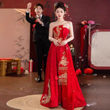 Fongt Chinese Fishtail Evening Dress 2025 New Light Luxury Niche Morning Robe Toasting Bridal Purple Banquet Dress Dress Dress
