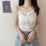 Fongt Sling Vest Woman With Summer Lace Lace Hottie Coat Wearing Short Skirt Bottom Shirt In