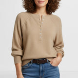 Fongt Women's Autumn And Winter Casual Round-Neck Sweater Henry Shirt Button Knitted Coat