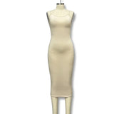 Fongt Wind 2025 Summer New Women's Sling Fashion Solid Color Open Skirt Dress Dress Woman