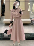 High Quality Small Fragrance Two Piece Set Women Short Jacket Coat + Long Skirt Suits Korean Elegant Fashion OL 2 Piece Sets-Outfit