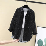 Blouses Shirts Tunic Womens Tops Clothing 2020 Womenswear Long Sleeve Button Up Down White Star Print New Fashion