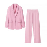 Fongt Homemade New Women's Classic Fashion Bleety Dress Collar Blazer Trousers