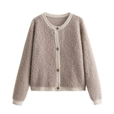 Fongt Women's New 3 Color Button Wool Yarn Knitted Cardigan 2822-Outfit