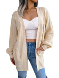 Fongt And Winter Lantern Sleeve Casual Pocket Cardigan Sweater Coat Explosion Women's Clothing
