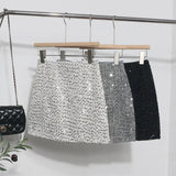 Fongt Dress Skirt Girl Babes A Small Silver Shiny Light Short Skirt 8258