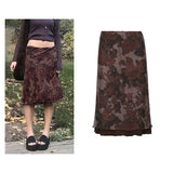 Striped Long Skirts Retro y2k Straight Skirts High Waisted Summer Skirts Women Sweet Cute Party Skirts Grunge