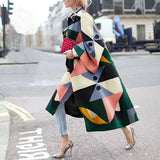 Fongt Spring And Autumn Wishebay Long Horn Sleeve Coat Print Loose Wind Coat