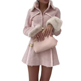 Fongt Summer New Fashion Lapel Contrast Color Stitching Small Fragrant Wind Temperament Suit-Outfit