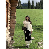 Fongt Wave Point Splicing Skirt Women's Dress 2025 New High-End Design Feeling Thin Straight-Tender Skirt