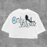 Fongt T-Shirt Five-Sleeved Loose Hip-Hop Top Tide Brand Series