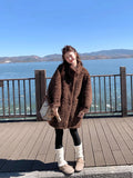 Fongt Coat Women Winter Fur Integrated 2025 Lazy Wind Environmental Protection Fur Warm Collar Long Loose