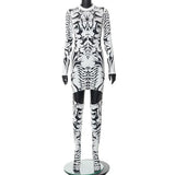 Dark Cyber Gothic Print Y2k Punk Sexy Women Dresses Grunge Bodycon Aesthetic Long Sleeve Mini Dress With Cocks