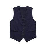 Fall 2024 New Women's Casual Linen Blend Vest Vest Shorts Set W085 8291-Outfit