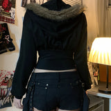 Fongt Cloth Forget Hairy Collar Collar Collar Collar Collar Collar Collar Collar Collar Coat Skinny Zipper Coat Waist Design Picts Slime